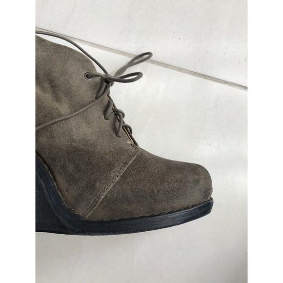 Rag & Bone Odval Suede Lace Up Platform Wedge Booties Olive - Picture 9 of 12